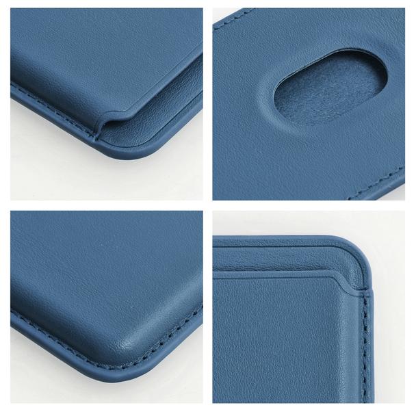 Portfel magnetyczny na karty LEATHER MAG WALLET kompatybilny z MagSafe  niebieski