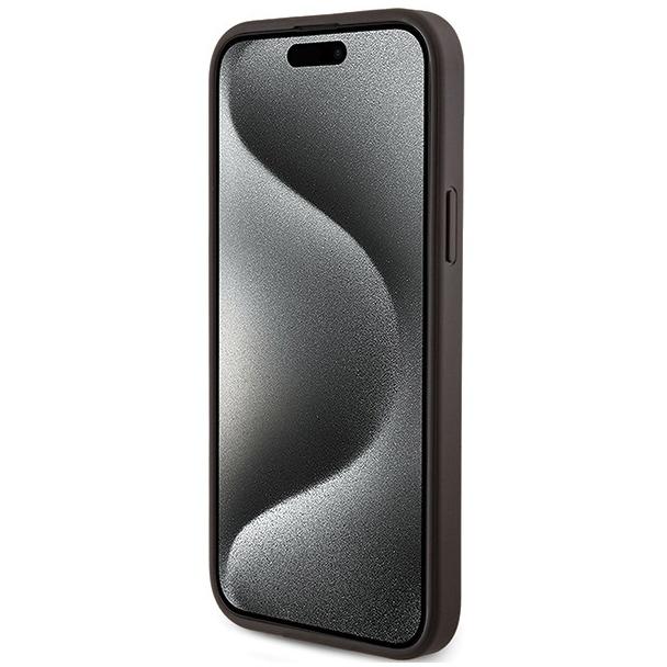 GUESS futerał do IPHONE 14 kompatybilny z MagSafe GUHMP14SG4GFRW (4G Ring classic logo) brązowy
