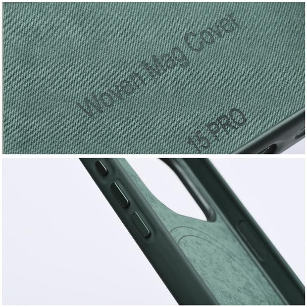 Futerał do iPhone 13 PRO MAX Woven Mag Cover zgodny z MagSafe zielony