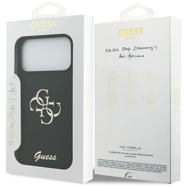 GUESS futerał do IPHONE 17 Pro Max GUHCP17XSC4GSMK (Silicone W/ Big 4G Script) czarny