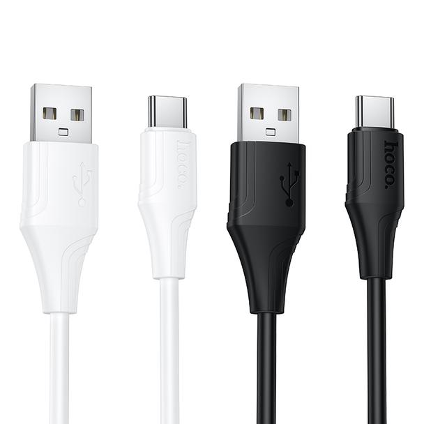 Kabel USB A do USB C Hoco 3A silikonowy 1 m X124 czarny