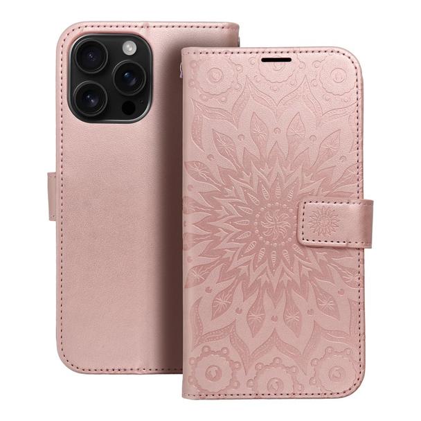 Etui z klapką na iPhone 16 PRO MAX Mezzo Book mandala złoto-różowe