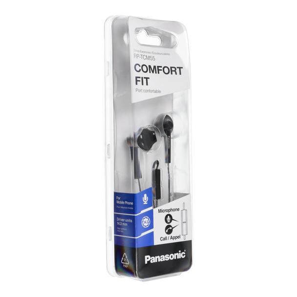 Słuchawki przewodowe jack 3,5 mm PANASONIC RP-TCM55E-K czarne