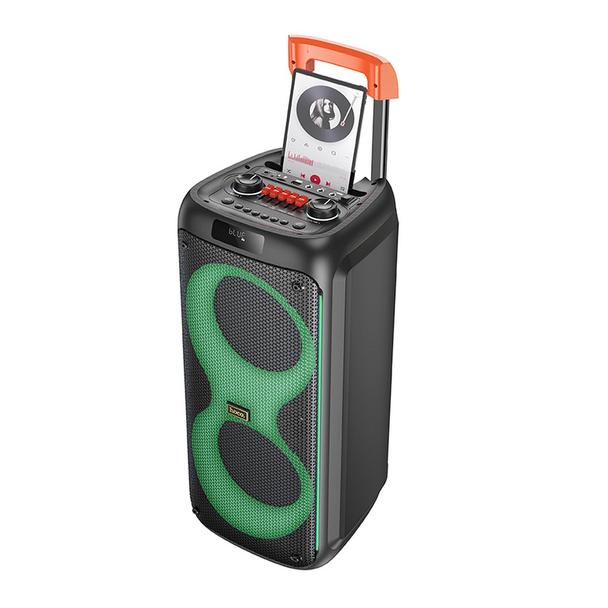 EOL HOCO głośnik bluetooth + 2 x bezprzewodowe mikrofony HA7 czarny