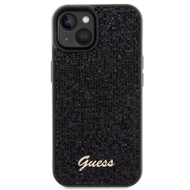 GUESS futerał do IPHONE 15 GUHCP15SPMSDGSK (Disco Script Metal) czarny