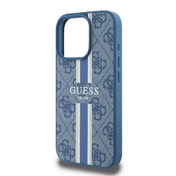 GUESS futerał do IPHONE 16 Pro kompatybilny z MagSafe GUHMP16LP4RPSB (4G Printed Stripes) niebieski