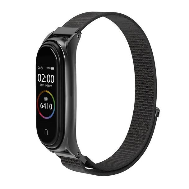 Pasek nylonowy do XIAOMI Mi Band 5 / 6 / 7 czarny (05)