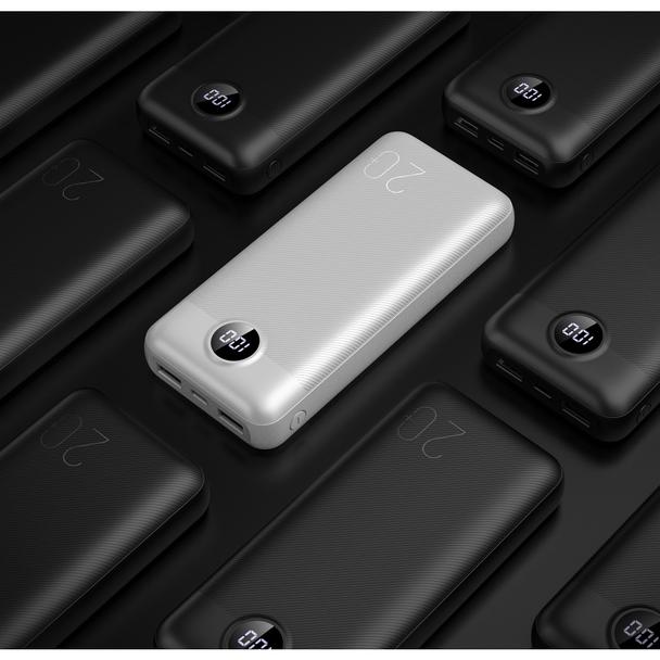 Bateria zewnętrzna (Powerbank) VEGER L20S - 20 000mAh LCD Quick Charge PD20W biały (VP2039PD / W2039PD)