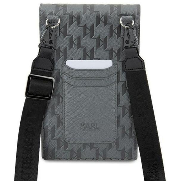 KARL LAGERFELD torebka uniwersalna na telefon KLWBSAKHPCG (Saffiano Mono Choupette) srebrny