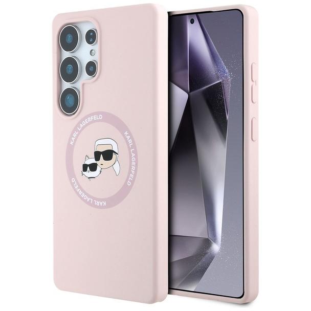 KARL LAGERFELD futerał do SAMSUNG S25 Ultra KLHMS25LSKCHTCP (Magnetic Silicone Double Heads) różowy