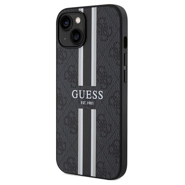 GUESS futerał do IPHONE 15 kompatybilny z MagSafe GUHMP15SP4RPSK (4G Printed Stripes) czarny