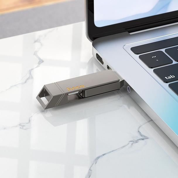 Pendrive 64GB USB 3.2 (USB A + USB C) Hoco UD15 szary
