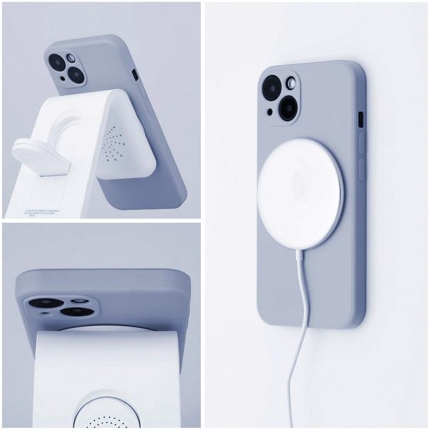 Futerał do Samsung A57 Silicone Mag Cover zgodny z MagSafe jasnoniebieski