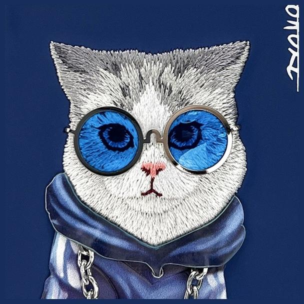 NIMMY futerał GLASSES COOL CAT do IPHONE 15 niebieski
