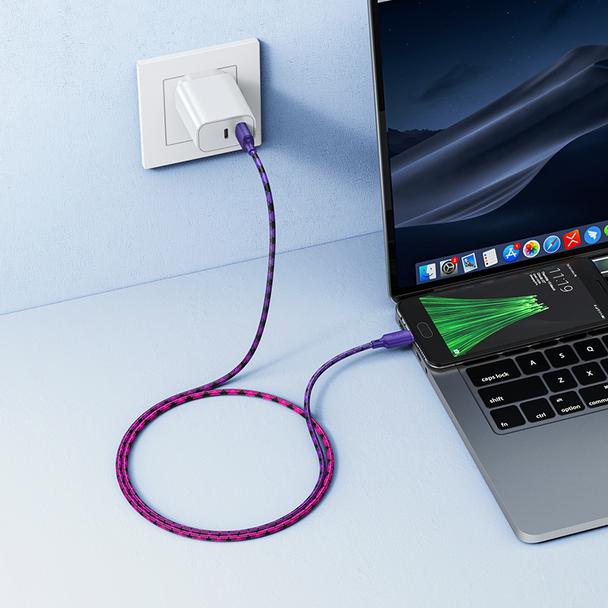 Kabel USB A do Micro USB Hoco 2,4A 1 m X116 gradient fioletowy