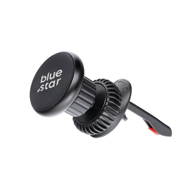 Uchwyt na telefon do samochodu magnetyczny Blue Star Smart Lock Round Magnetic do kratki czarny