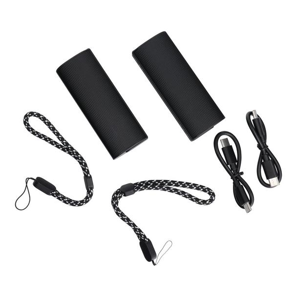 Powerbank Veger (W0587) 2,4A 2 szt 2 x 5000 mAh z podgrzewaczem do rąk czarno srebrny