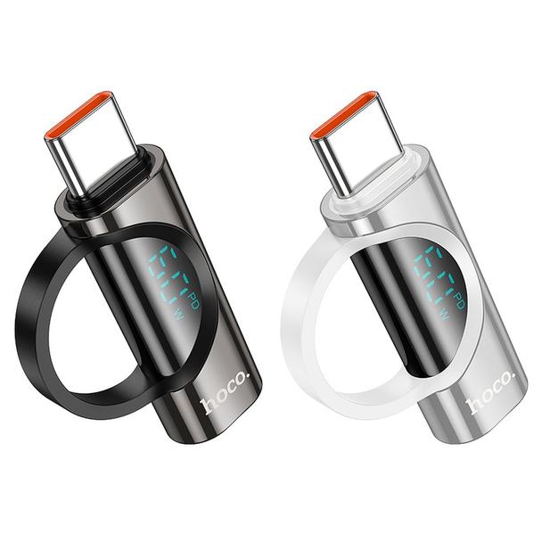 Adapter USB C do Lightning Hoco 3A 60W z wyświetlaczem UA32A srebrny