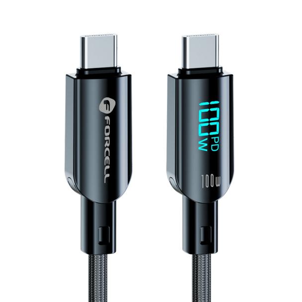 Kabel USB-C do USB-C Forcell F-Energy QC4.0 PD 5A 100W Digital 1,2 m C277 czarny