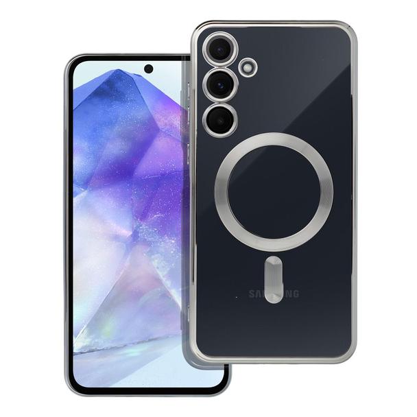 Futerał do Samsung A55 Electro Mag Cover zgodny z MagSafe srebrny
