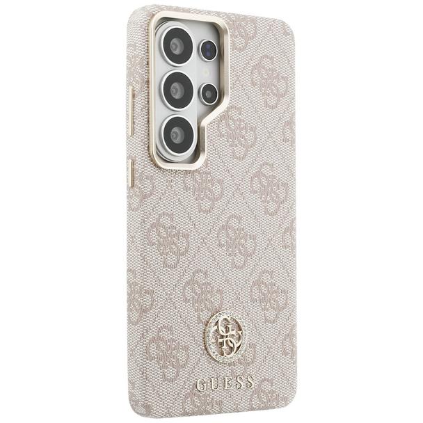 GUESS futerał do SAMSUNG S26 Ultra GUHMS26LP4GRMDEP (4G Rhinestone Round Logo MagSafe) różowy