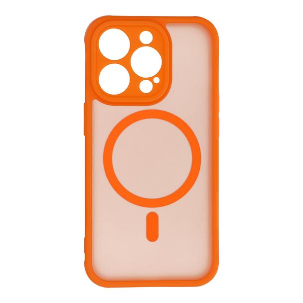 Futerał do iPhone 14 PRO Full Matte Mag Cover zgodny z MagSafe pomarańczowy
