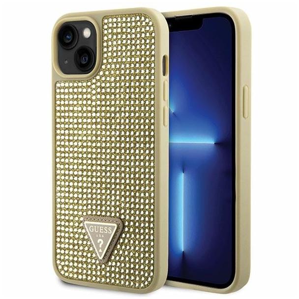 GUESS futerał do IPHONE 13 / 14 / 15 GUHCP14SHDGTPD (Rhinestone Triangle) złoty