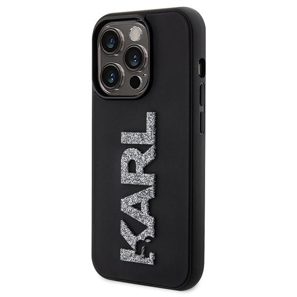 KARL LAGERFELD futerał do IPHONE 15 Pro Max KLHCP15X3DMBKCK (3D Logo Glitter) czarny