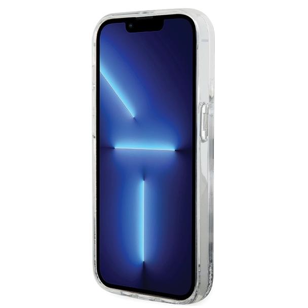 KARL LAGERFELD futerał do IPHONE 14 Pro KLHCP14LLDHKCNS (Liquid Glitter KC) biały