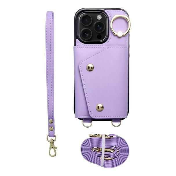 Futerał do iPhone 16 Wonder z portfelem liliowy