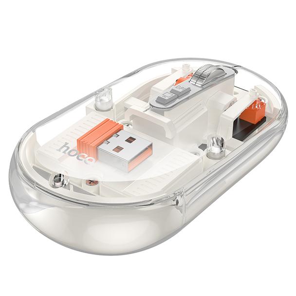Myszka bezprzewodowa Hoco 2,4G 1600 dpi dual mode bluetooth GM35 biała