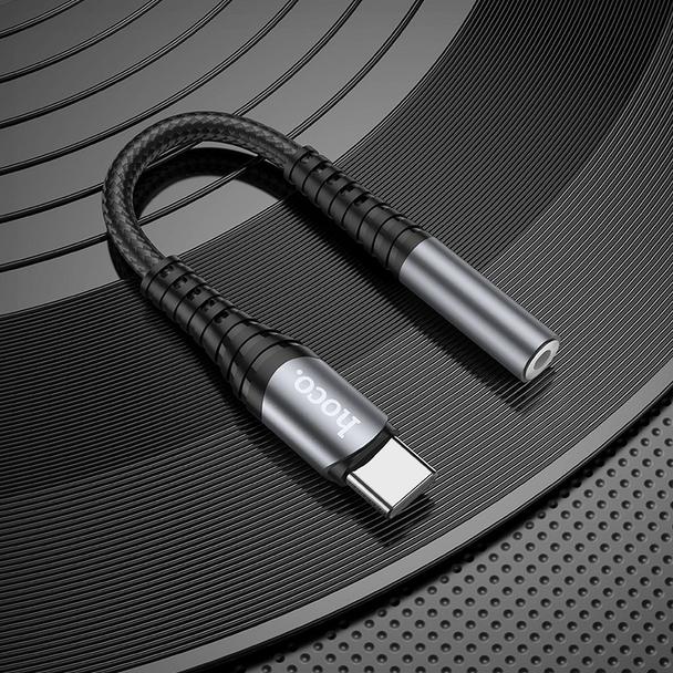 Adapter AUX Jack 3,5 mm do USB C Hoco LS33 szary