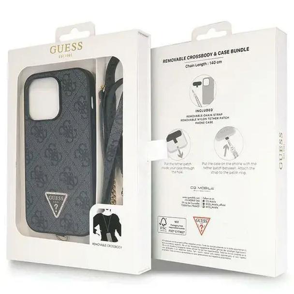 GUESS futerał do IPHONE 14 Pro Max GUHCP14XP4TDSCPK (Metal Logo Starss Crossbody) czarny