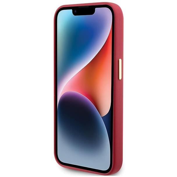 GUESS futerał do IPHONE 15 Pro GUHCP15LSMBSLM (Silicone Script Metal Logo & Frame) magenta