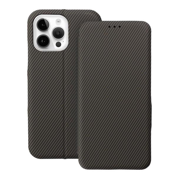 Etui z klapką na iPhone 14 PRO MAX Folio Side Magnet brązowe