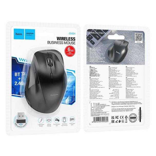 Myszka bezprzewodowa Hoco 2,4G 1600 dpi GM24 czarna
