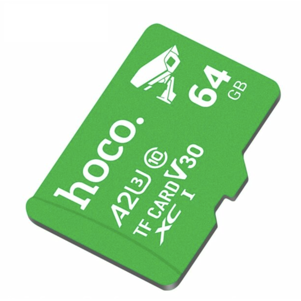 Karta pamięci microSD 64GB class 10 UH-1 U3 V3 A2 Hoco zielona