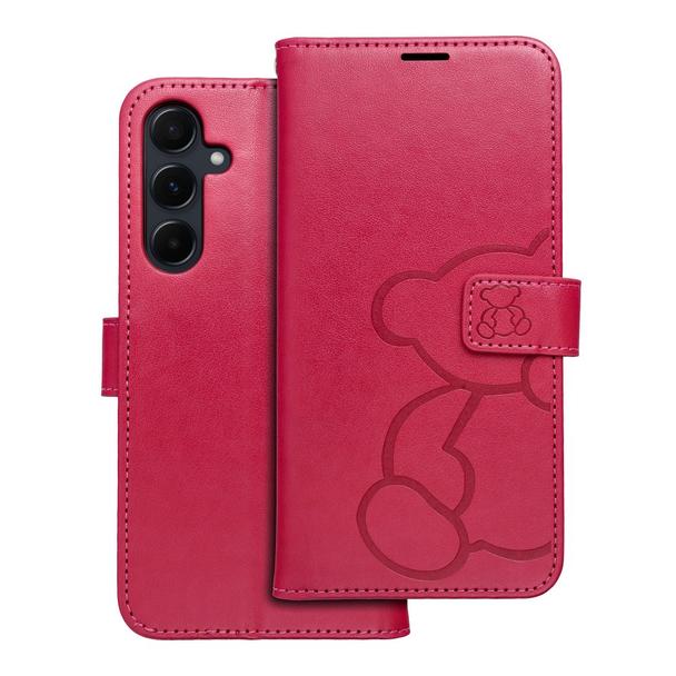Etui z klapką na Samsung A55 5G Mezzo Book teddy bear magenta