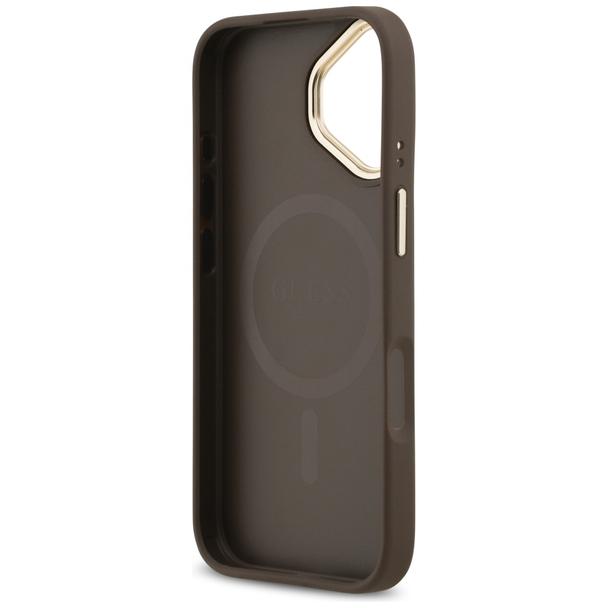 GUESS futerał do IPHONE 17 kompatybilny z MagSafe GUHMP17SPG4SEMCW (PU W/ 4G Stripe) brązowy