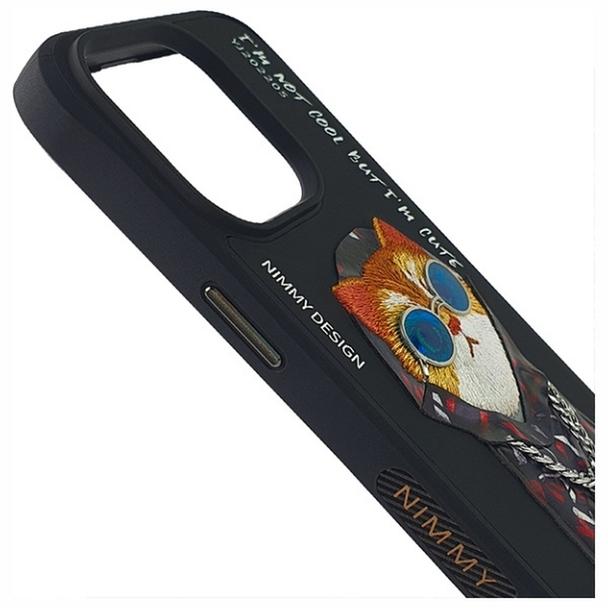NIMMY futerał GLASSES COOL CAT do IPHONE 15 Pro czarny