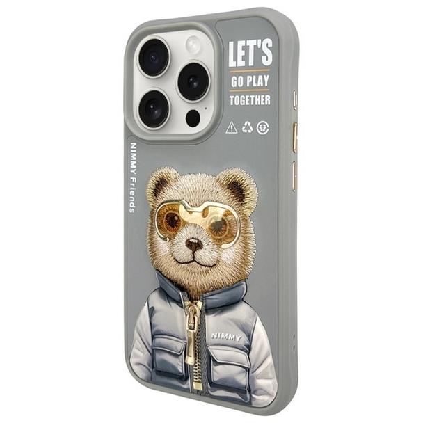 NIMMY futerał COOL&CUTE 2.0 Bear do IPHONE 15 Pro szary