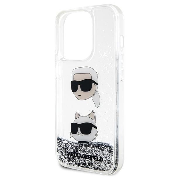 KARL LAGERFELD futerał do IPHONE 14 Pro KLHCP14LLDHKCNS (Liquid Glitter KC) biały