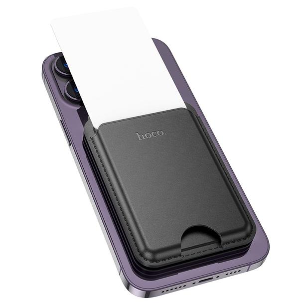 Portfel magnetyczny na karty Hoco zgodny z MagSafe GT3 czarny