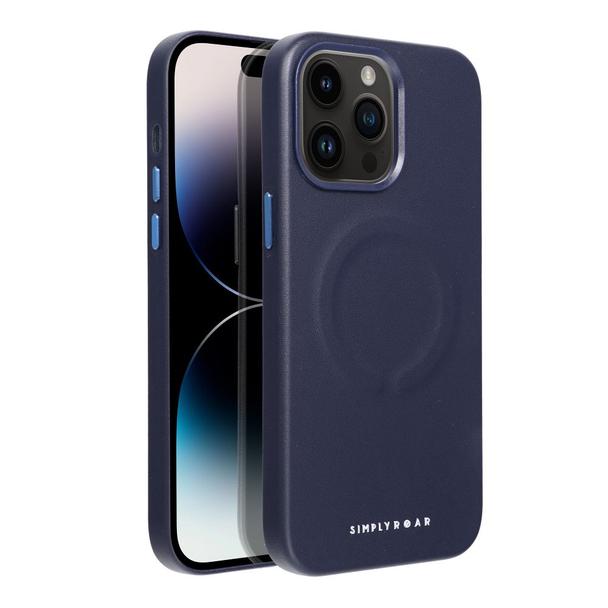 ROAR futerał LEATHER MAG kompatybilny z MagSafe do IPHONE 14 Pro Max Granatowy