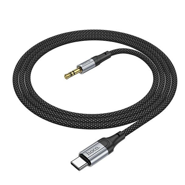 Kabel AUX USB C do Jack 3,5 mm Hoco 1 m UPA26 czarny