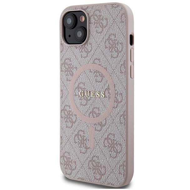 GUESS futerał do IPHONE 14 kompatybilny z MagSafe GUHMP14SG4GFRP (4G Ring classic logo) różowy