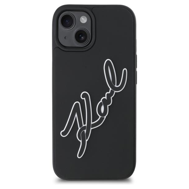 KARL LAGERFELD futerał do IPHONE 15 KLHCP15S3DRKSDLK (3D Rubber Signature) black