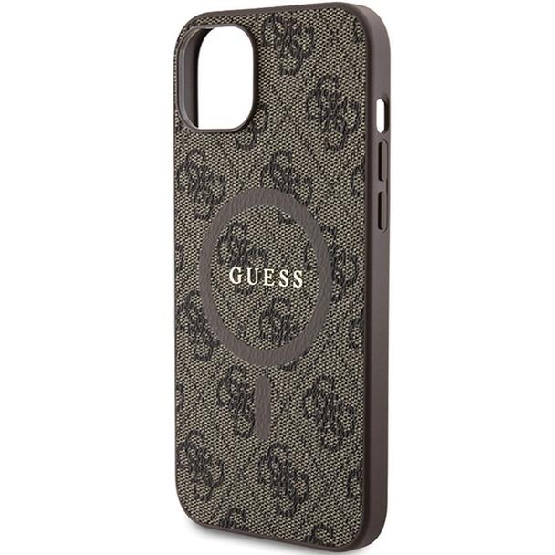 GUESS futerał do IPHONE 15 Plus / 14 Plus GUHMP15MG4GFRW (Leather 4G Metal Logo) brązowy