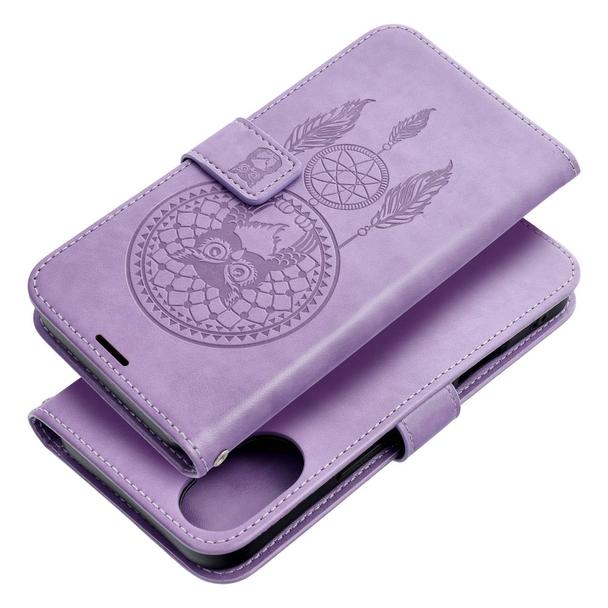 Etui z klapką na iPhone 16 PLUS Mezzo Book łapacz snów fioletowe