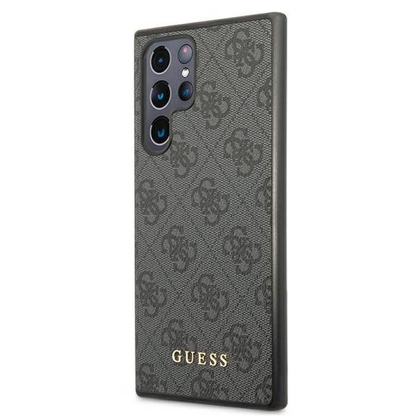 GUESS futerał do SAMSUNG S22 Ultra GUHCS22LG4GFGR (4G Metal Gold Logo) szary